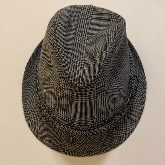 Mens Plaid Fedora Raw Hem hat - Picture 2 of 6